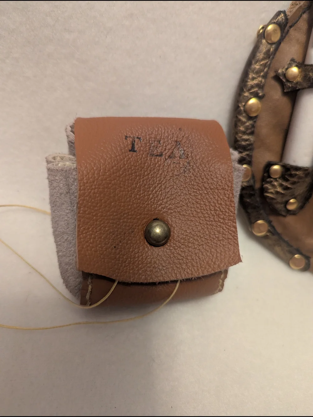 Genuine Handmade Leather Teacup Holster & Teabag Holster Set